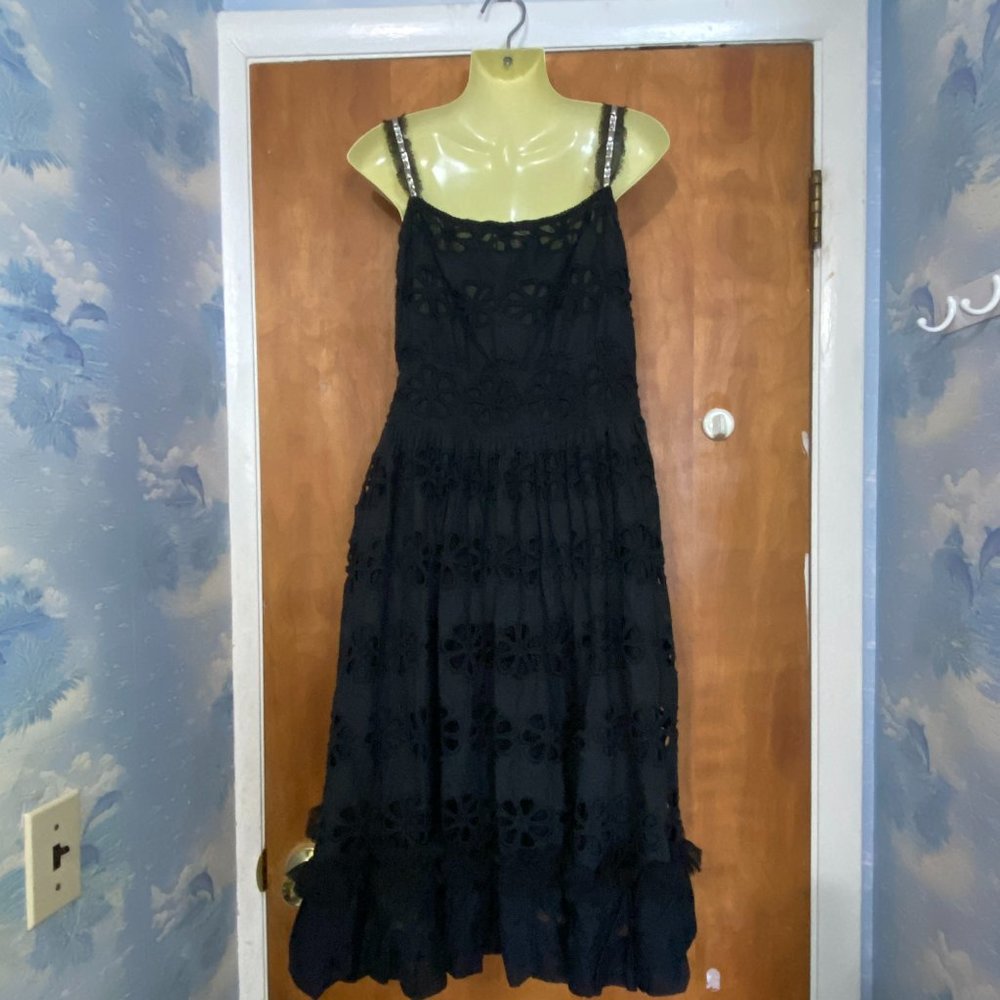 Azel Hazel Dress Eyeless Embellished Black Size L